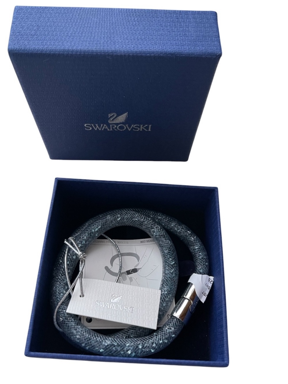 Swarovski Stardust Blue
Double Wrap Bracelet Signature Mesh tube style